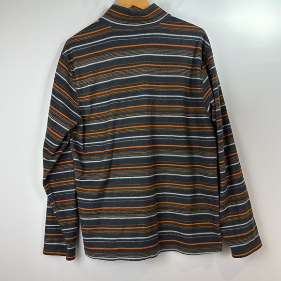 The North Face Gray/Orange/White Striped Fleece 1/4-Zip Jacket Men’s Size Large - Picture 3 of 6